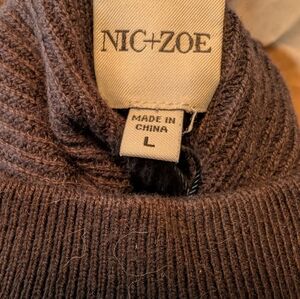 NIC+ZOE Dark Brown Knit Top